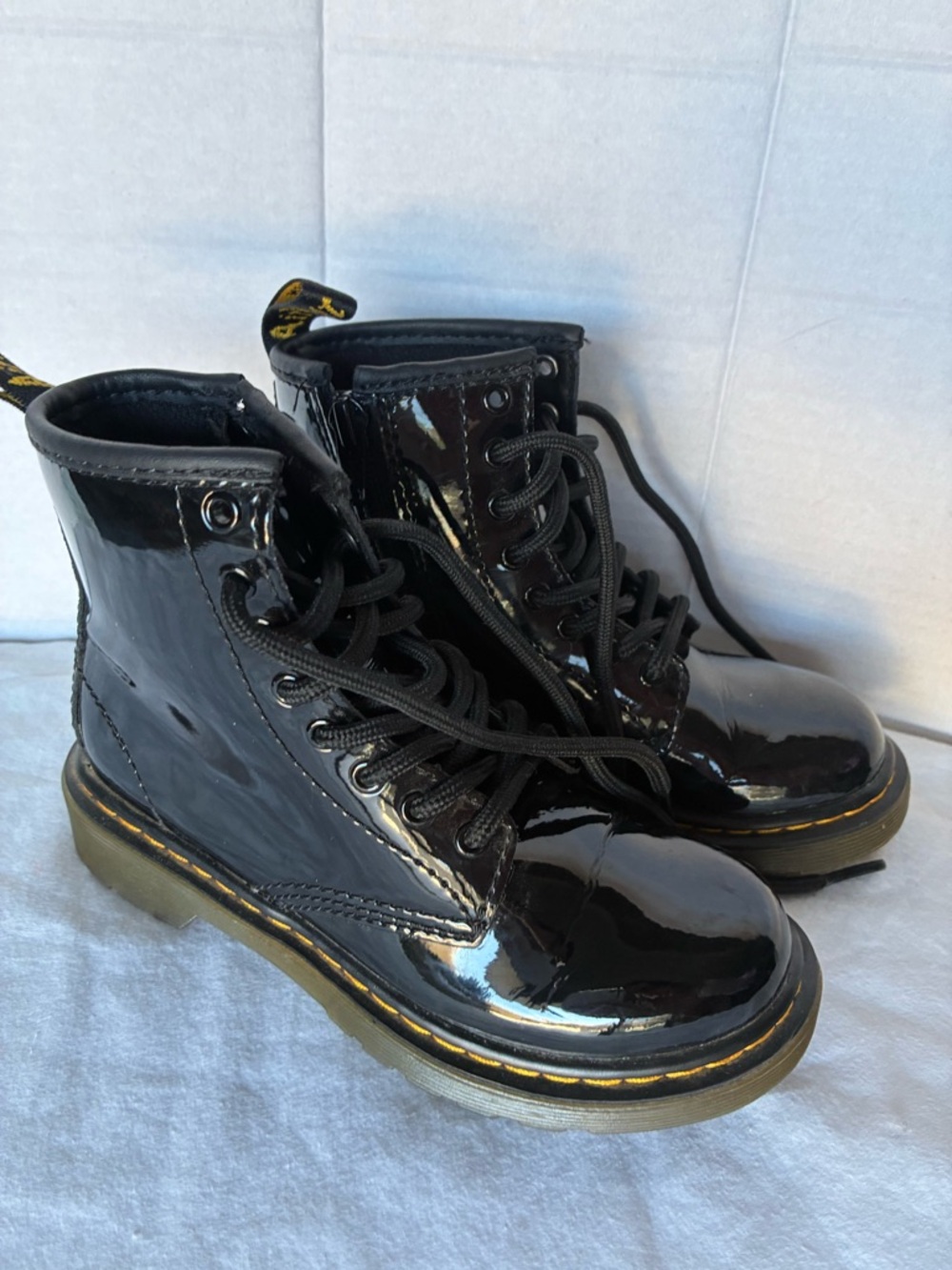 Little Kids Doc Martens Patent  Lace Boot 12